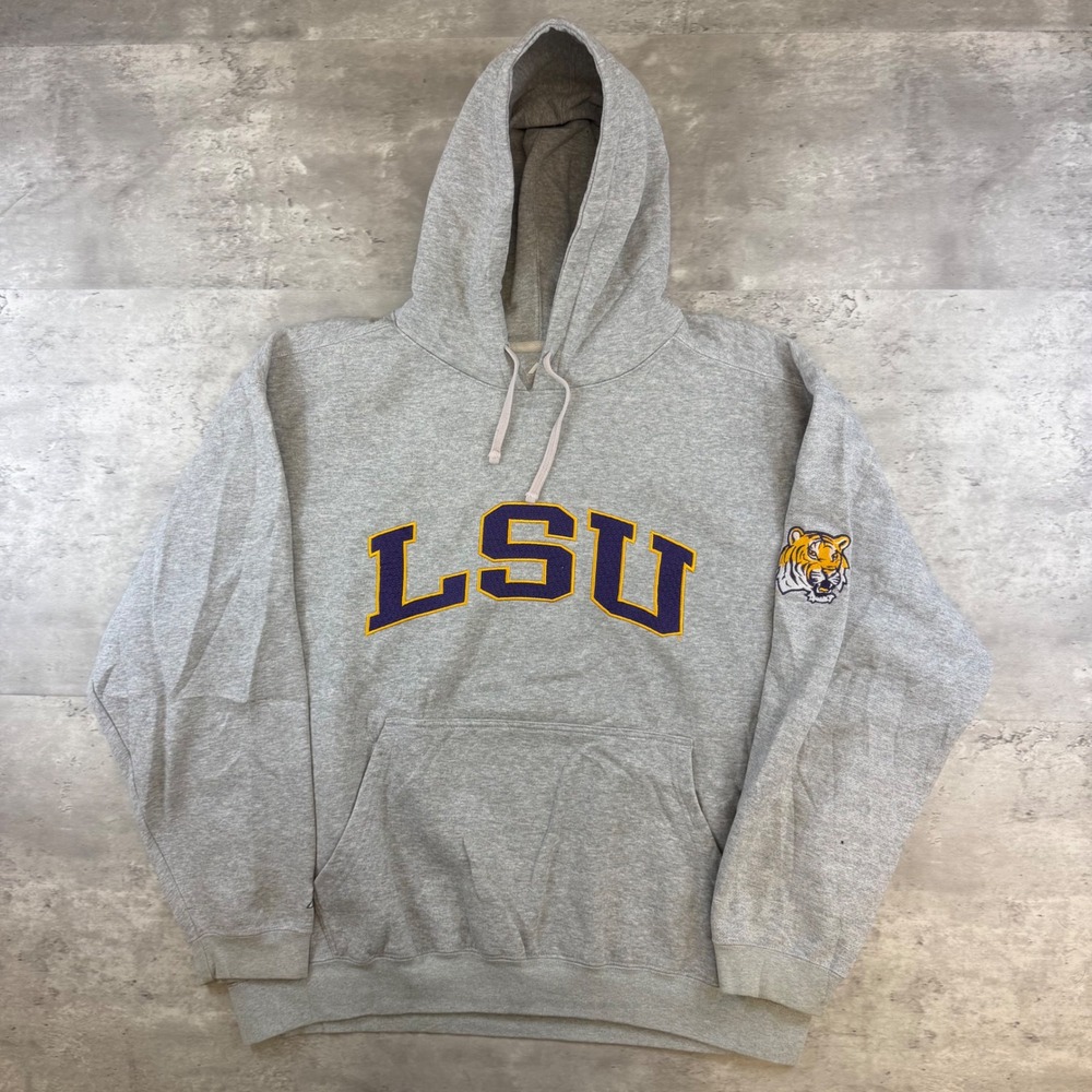 Pro Player LSU Tigers Hoodie Mens XL Gray Pullover Sweatshirt NCAA College P2